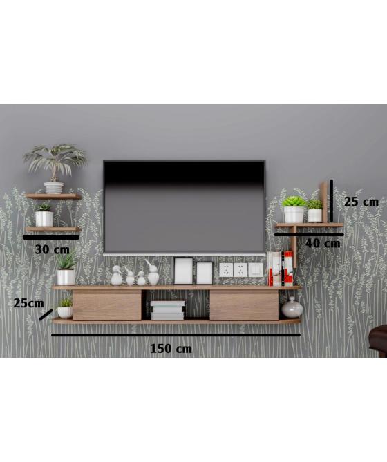 Kệ tivi treo tường 276.1 - Gỗ MDF, Dài 150cm Kệ tivi treo tường 276.1 - Gỗ MDF, Dài 150cm